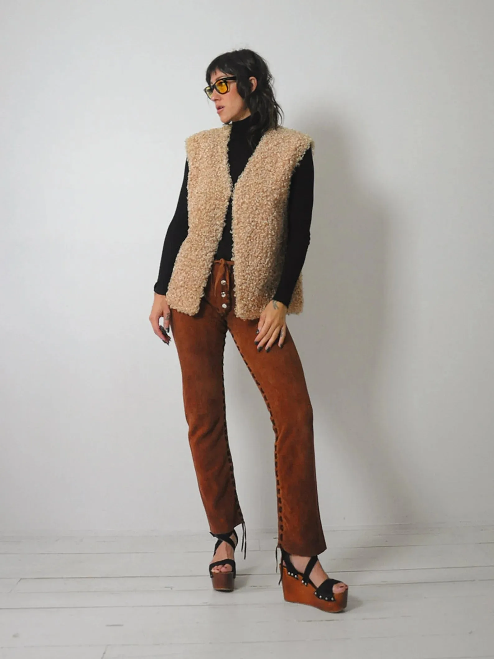 1970's Faux Curly Lamb Shaggy Vest