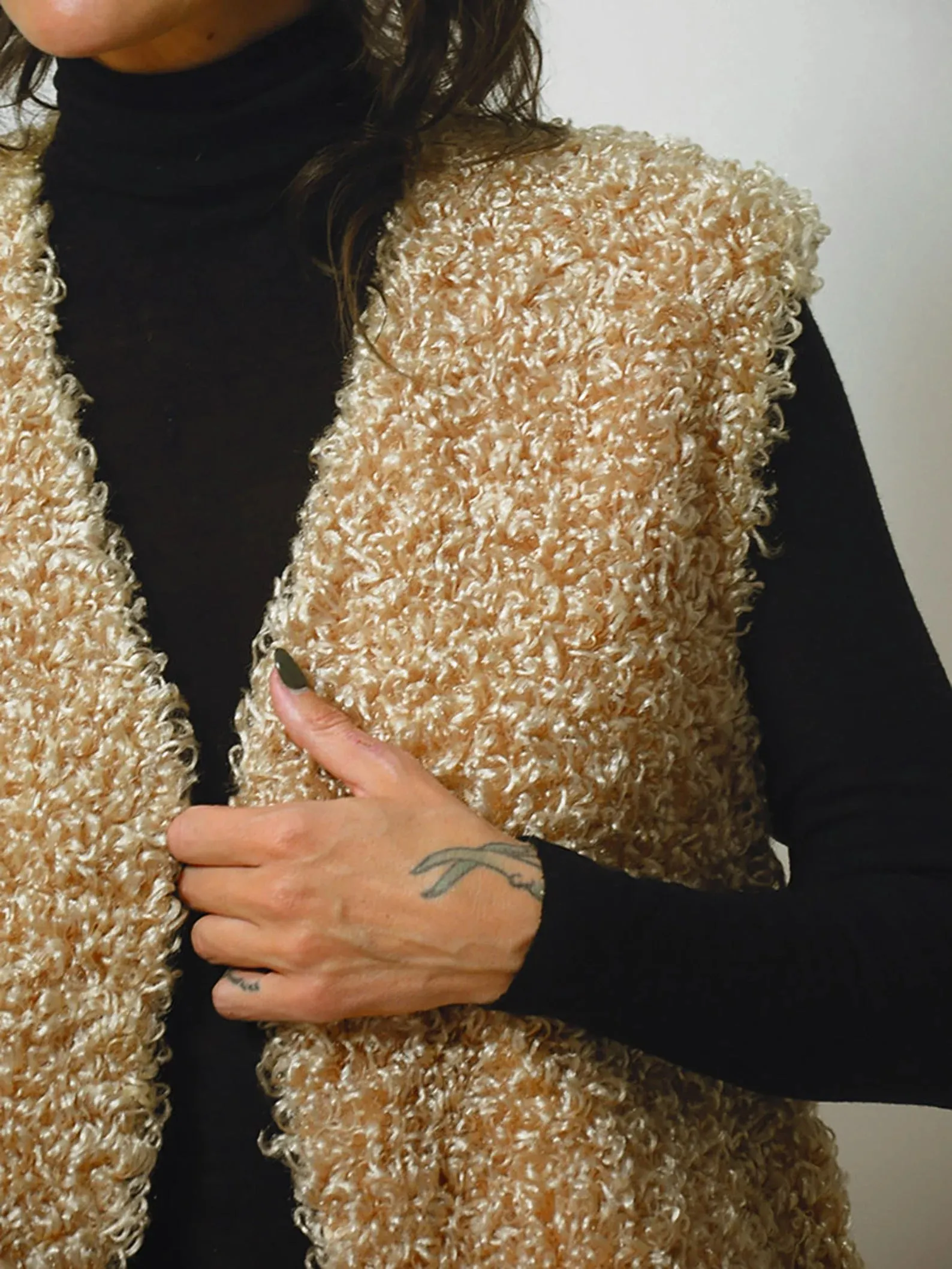 1970's Faux Curly Lamb Shaggy Vest