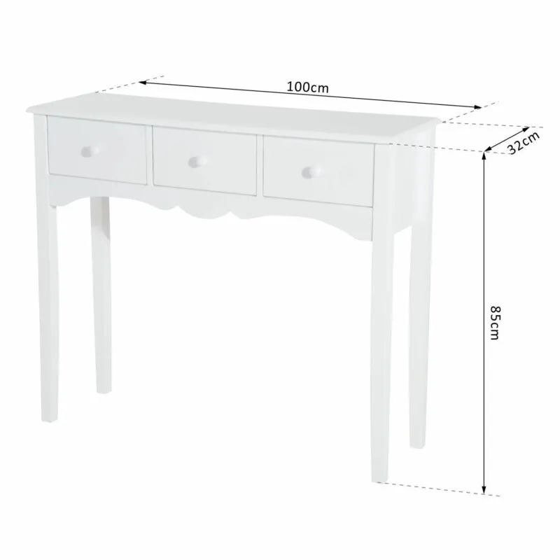 3 Drawer Dressing Console Table