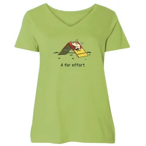 A For Effort - Ladies Plus V-Neck Tee