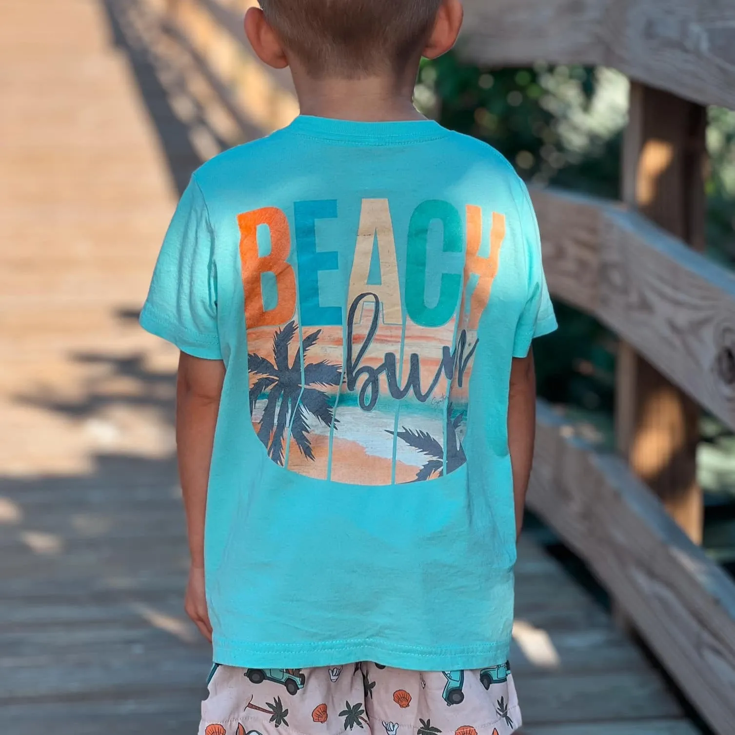 Boy Beach Bum (Chill) Short Sleeve Kids Tee (D)