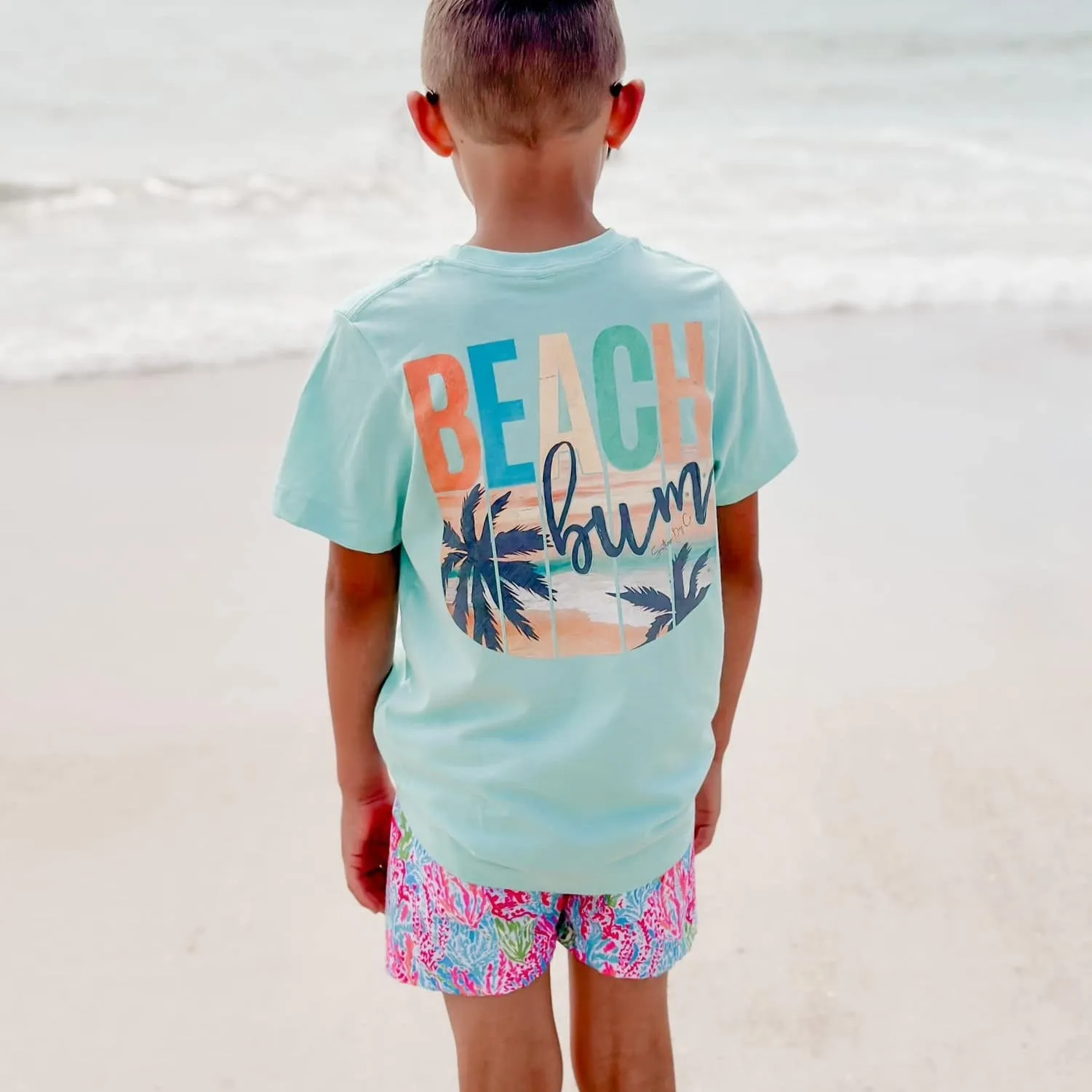 Boy Beach Bum (Chill) Short Sleeve Kids Tee (D)