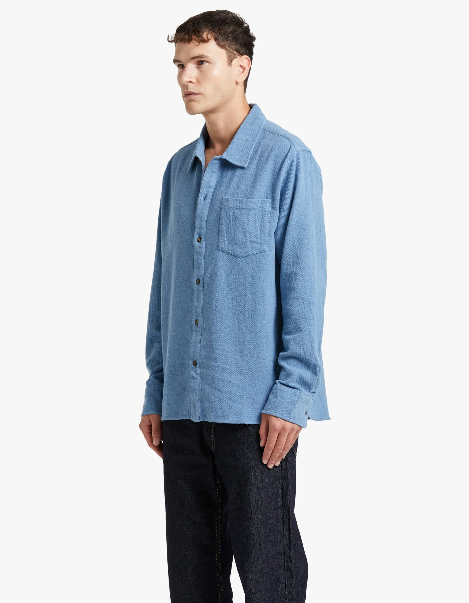 Broome Boucle Knit L/S Shirt - Coronet Blue