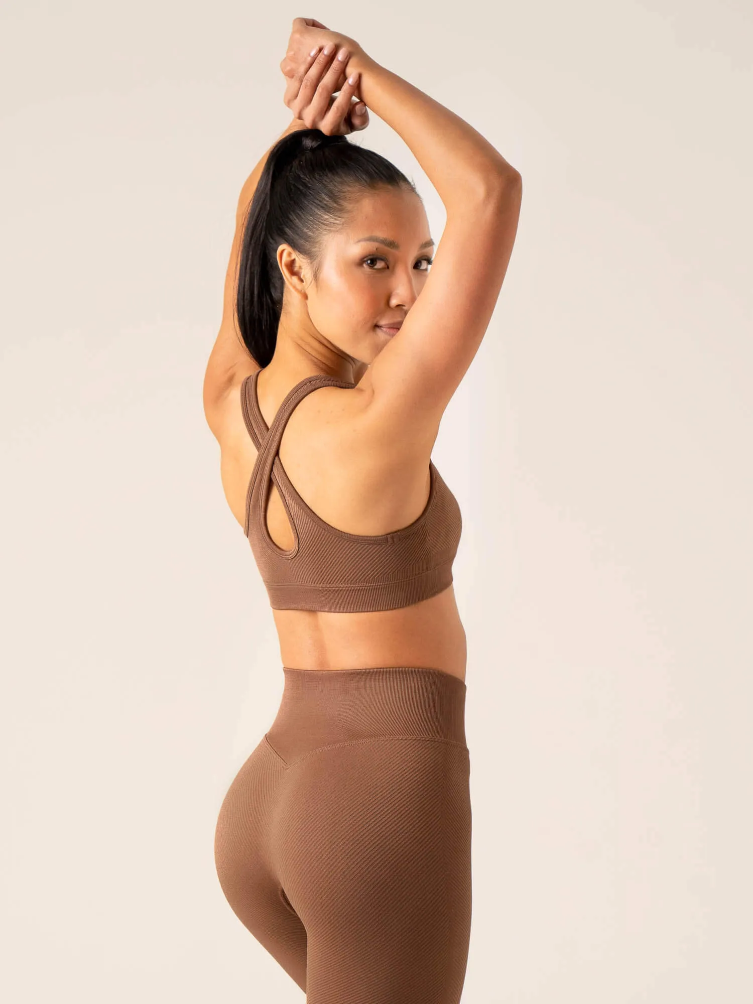 Circuit Rib Seamless Sports Bra - Chocolate