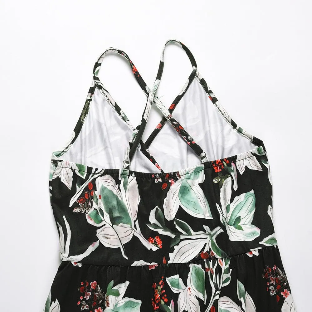 DressBetty - Floral Print Suspenders Bohemia Dresses