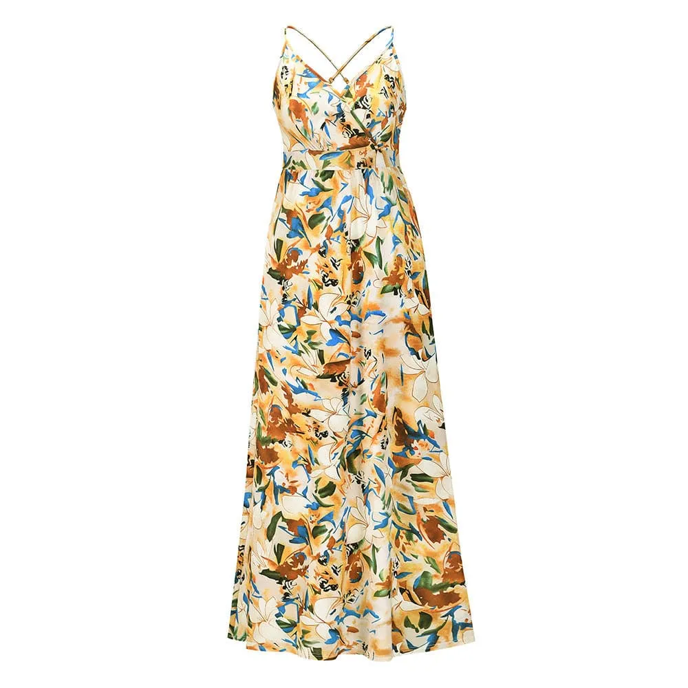 DressBetty - Floral Print Suspenders Bohemia Dresses