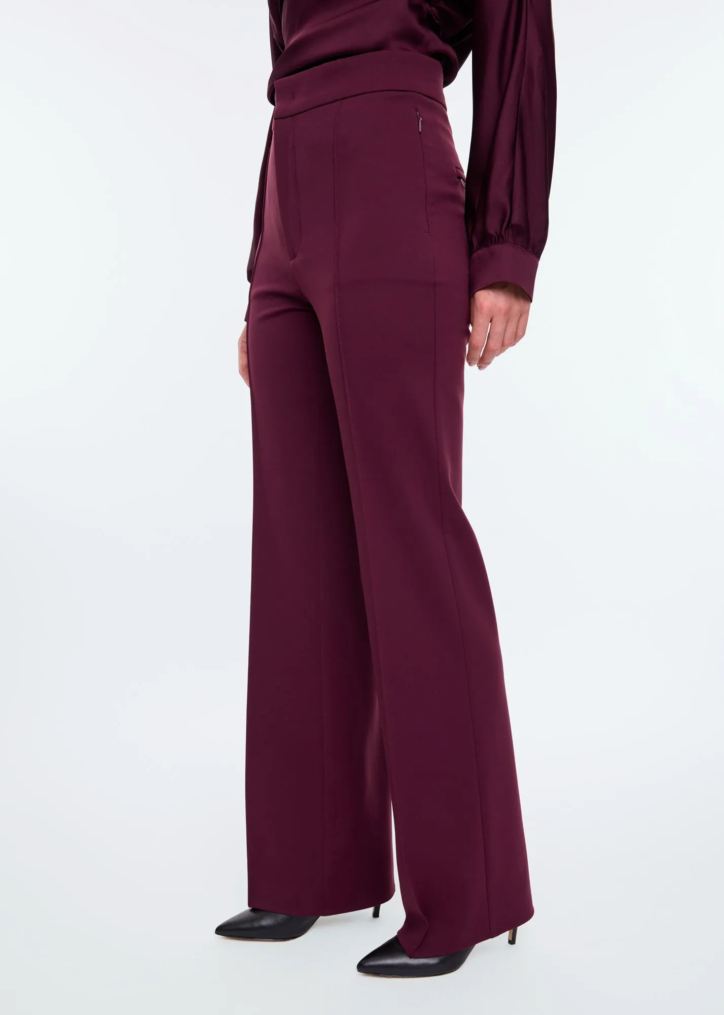 Flared punto trousers