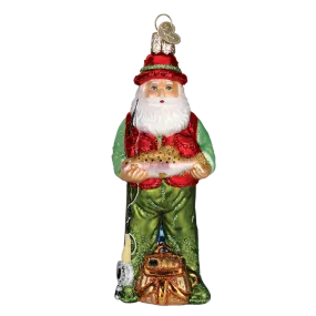 Fly Fishing Santa Ornament