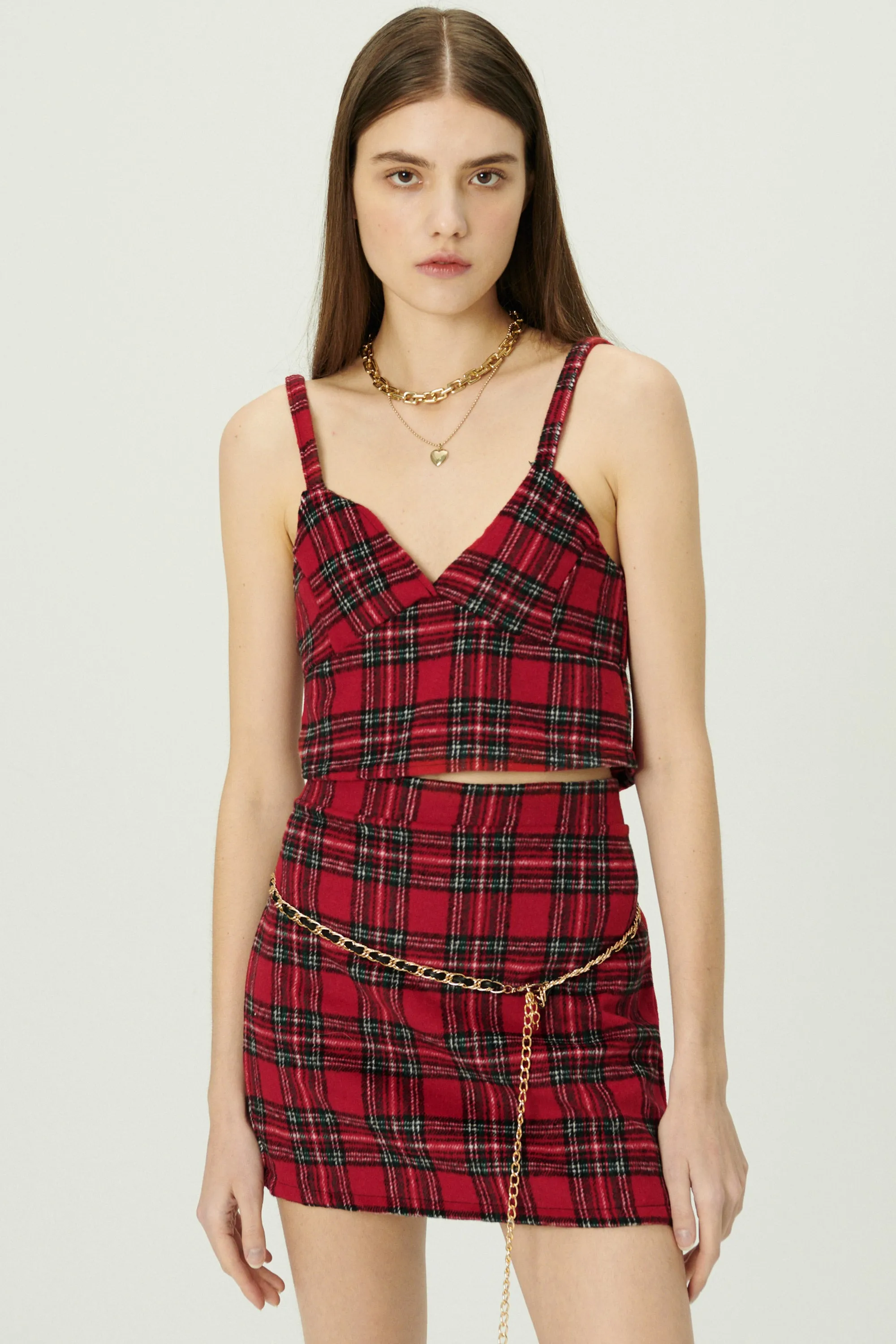 Jasper Sleeveless Cami Top in Plaid