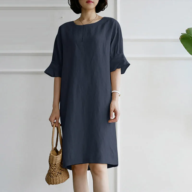 Ladies Casual Round Neck Dress