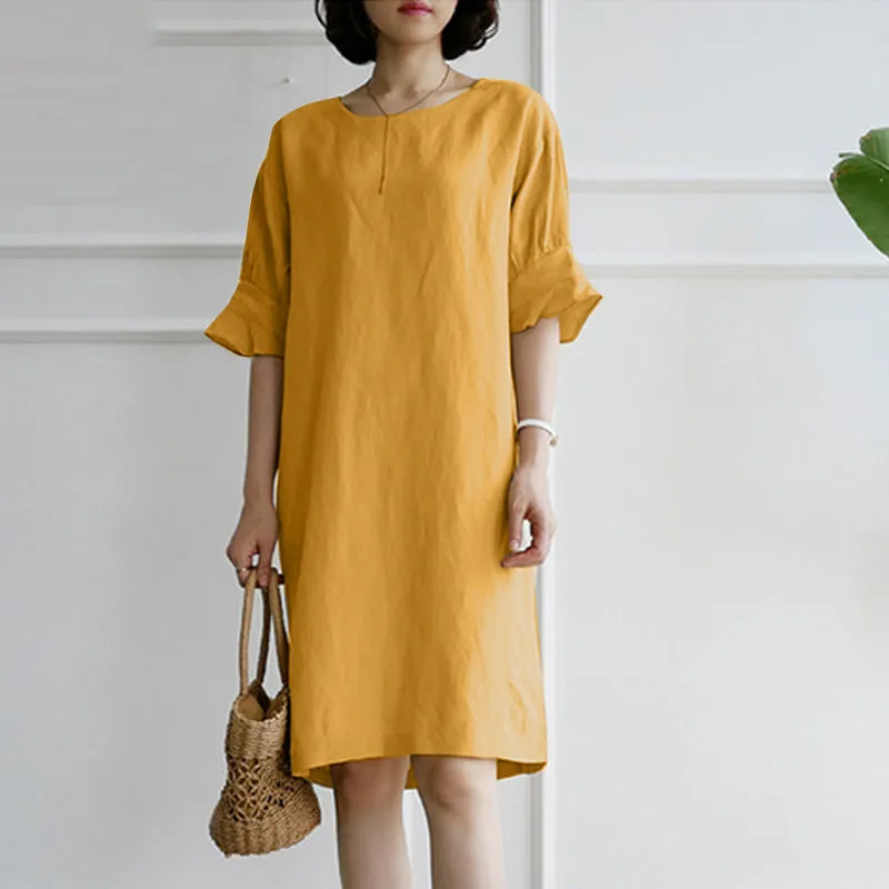 Ladies Casual Round Neck Dress