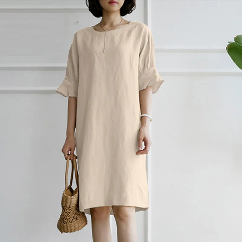 Ladies Casual Round Neck Dress