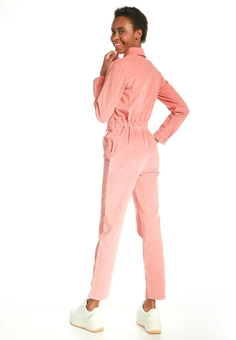 lightweight utility button jumpsuit