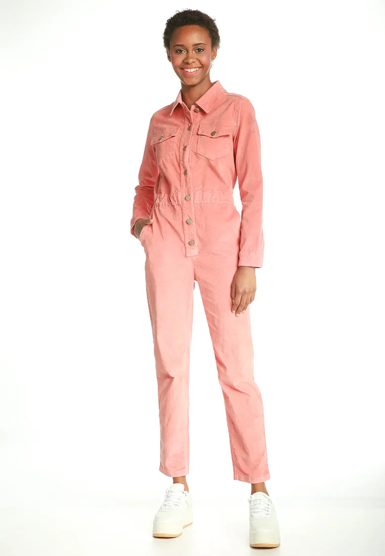 lightweight utility button jumpsuit