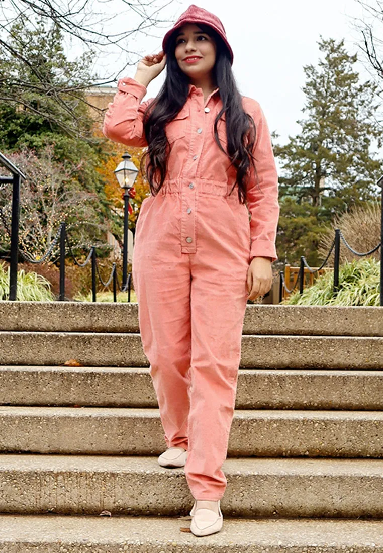 lightweight utility button jumpsuit