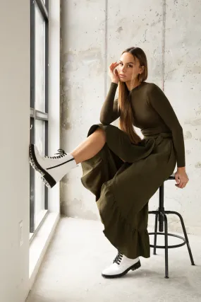 Ponte Wrap Skirt Olive