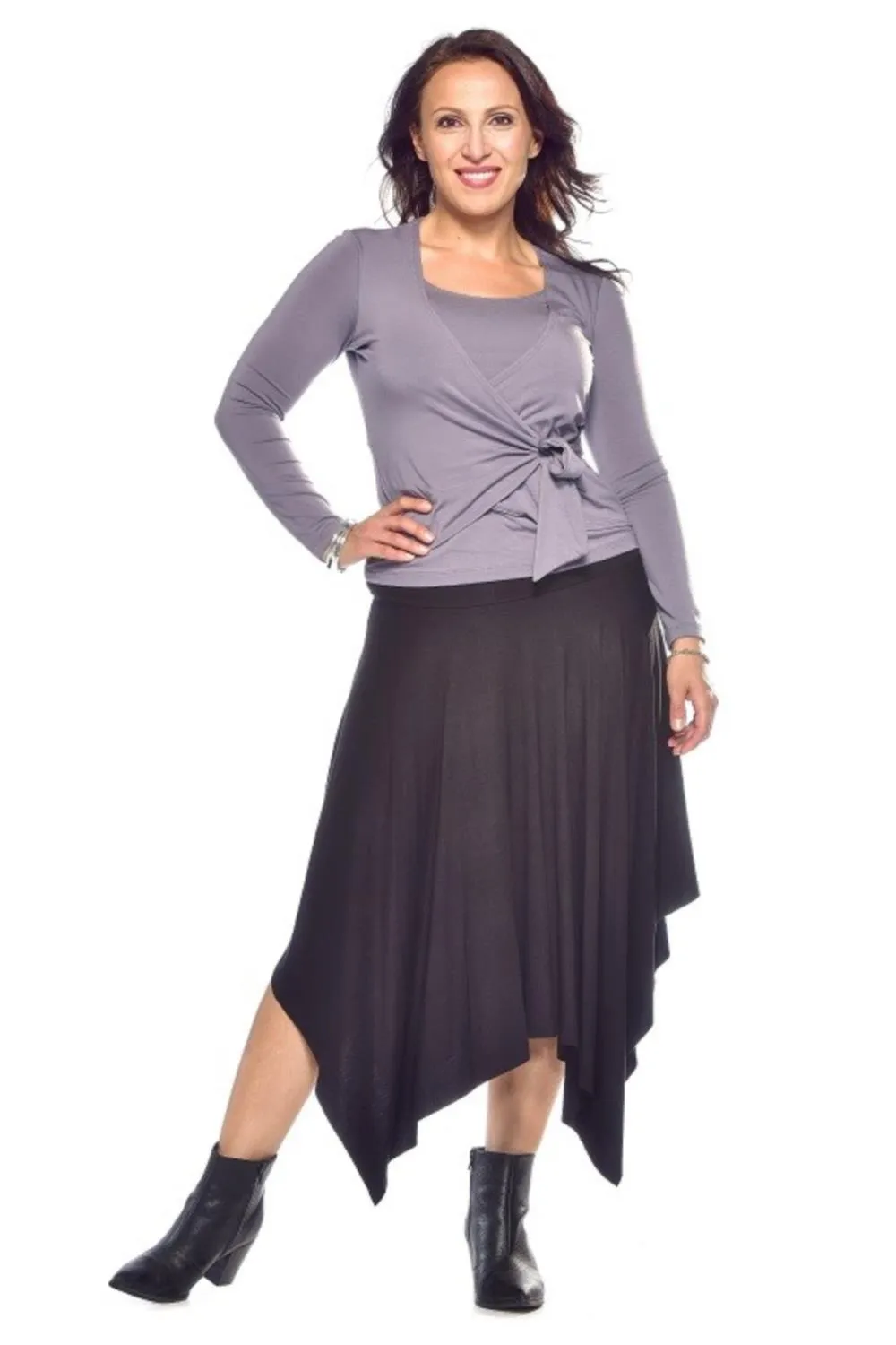 Rapz Asymmetrical Versatile Skirt, Black (4430)