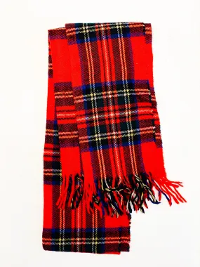 Vintage Johnstons of Elgin Made in Scotland Tartan Plaid Wool Scarf